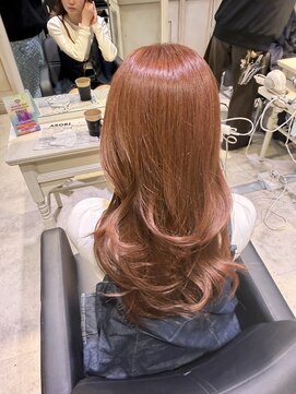 アソビ 表参道(ASOBI) ブリーチなしダブルカラー ピンクベージュ