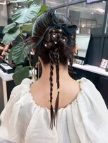 シオン(shion) ロングおくれ毛韓国ヘアダークアッシュ_ba578993