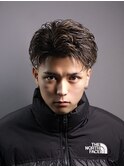 アップバング ハイライト 鹿児島 メンズ