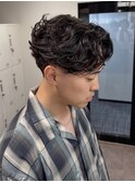 毛流れニュアンスパーマ 大人の束感ショート