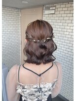 フェリーチェ 六本木店(Felice)&nbsp;ボブヘアアレンジ ハーフアップ ヘアセット お呼ばれヘア