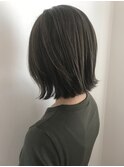 王道！切りっぱなしボブ×ハイライト