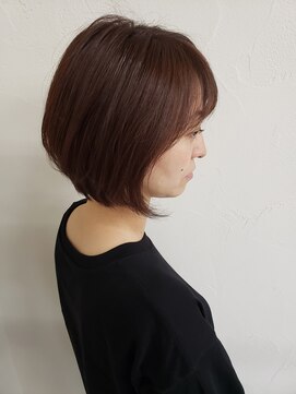 ニコ(nico...) ピンクブラウン×前下がりミニボブ☆