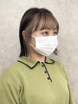 サンク 原宿 表参道(cinq) 前髪インナーカラーフェイスフレーミングミルクティーベージュ