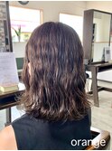 【orange大分賀来】切りっぱなし外ハネ波巻きウェーブアッシュ