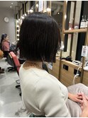 大人かっこいい暗髪グレー*黒髪*タッセルボブ*ぱつっとボブ