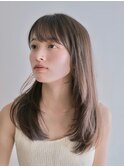 ミディアム顔まわりレイヤースタイル