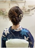 大人なヘアと浴衣でご出勤