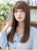 大人かわいい艶髪ストレートロング厚めバングc5川口20代30代40代