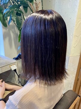 ヘアリゾート粋 ティガ 池袋店(tiga) 切りっぱなしボブ/ダークブラウン/美髪ストレート
