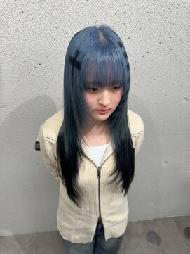 ヌークバイラヴェスト 四日市(neuk by lovest) 十字架とボーダーのハイトーンルーツカラー