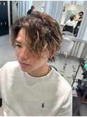 波巻きツイストスパイラルパーマ/フェザーパーマ/眉毛/メンズ