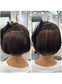 ショート 丸みショート ショートボブ 縮毛矯正 ストレート