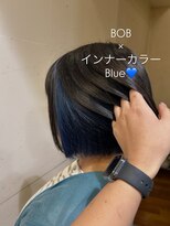 オーガニックマインド 坂戸 鶴ヶ島(organic+mind)&nbsp;小顔効果◎インナーカラー×前下がりボブブルー透明感