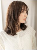 束感前髪レイヤーパーマゆるふわミディアムTd2川口20代30代40代!