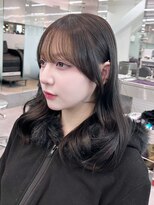 シオン(shion) おくれ毛ミディアム韓国ヘア前髪_ba580942