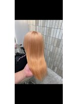 ロンドシェリ 仙台(Lond Cheri)&nbsp;ケアブリーチダブルカラーハイトーンオレンジベージュ仙台前髪