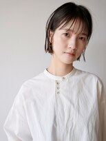 ソルト(Salt) プツッとラインのミニボブ/外ハネ/シースルーバング/30代