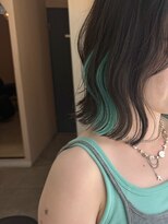 ラニヘアサロン(lani hair salon)&nbsp;ターコイズブルー/インナーカラー/イヤリングカラー