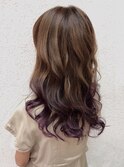 秋のアッシュベージュ　× バイオレットグラデーション