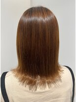 アルフレッド 桜本町店(alfRed) 髪質改善GLTカラー 外ハネミディアムボブ ベージュ