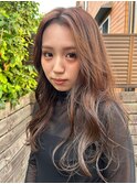 大人ロング×アッシュブラウン