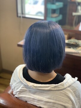 ヘアー キューブ 桜木店(hair cube) ネイビーボブ