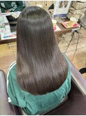 髪質改善ストレート×アッシュブラウン