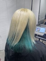 プライズ 成増店(prize)&nbsp;グリーンインナーカラーブロンドシアーカラー成増地下鉄成増大山