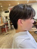 ハンサムショートセンターパート収まりカットニュアンスパーマ