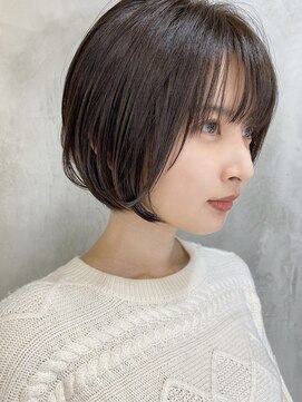 アトリエコア(Atelier Coa) 大人ショートボブヘア切りっぱなしボブ丸みショートヘア30代