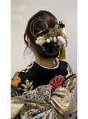 成人式振袖着付け　メイク　振袖ヘアアレンジ