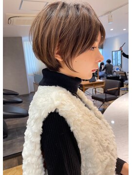 ロンドミラー 博多店(Lond Mirror) メルティカラーマロンベージュ似合わせカットボブ顔周りカット