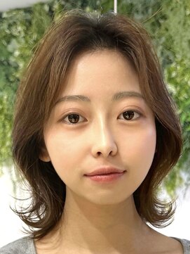 ビューブルー 亀戸錦糸町(VIEW BLUE) 美髪カールピンクブラウン韓国レイヤーくびれボブセミディ顔周り