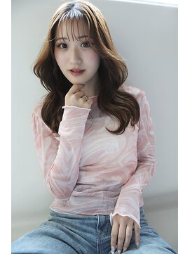 フィガロ ミーナ 東生駒店(FIGARO MINA) 長めシースルーバング×セミロング