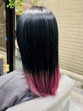 イメージア ボーノ相模大野店(IMAGE-A) 【映えグラ】毛先ピンクのグラデカラー　セミロング