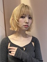 サンドイエナ 横浜店(sand yena)&nbsp;くびレイヤーボブルフネビージュ小顔ワンレンこなれミディ