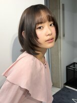 ヴェイン 渋谷(vain)&nbsp;レイヤーボブオリーブブラウン赤み消しカラー20代
