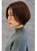 大人美人丸みショートボブ