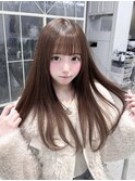 田島櫻子ちゃんスタイル♪アイドル前髪ぱっつんショコラベージュ
