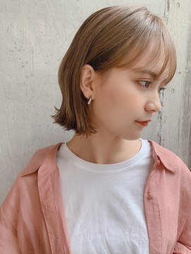 ダヴィン 中目黒(DaVin) 【DaVin中目黒】外ハネ切りっぱなしボブ カーキベージュ