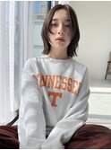 レイヤーボブ×ナチュラルベージュ