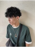 ツイストスパイラルメンズショートマッシュパーマ