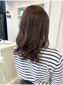 福山人気赤味ブラウンカラー大人かわいい巻き髪20代30代40代春