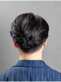ビジネスツーブロック ナチュラルパーマ かき上げアップバング