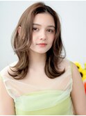 20代30代 韓国風くびれヘア 前髪なし　くびれレイヤー