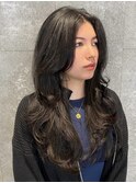 姫カットレイヤーロングミディアムハッシュカット20代30代#23