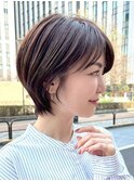 30代40代大人女性/前髪ありショートボブ/ショートヘア/髪質改善