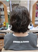 パーマボブ レイヤーボブ ボリューム ふんわりヘア大人可愛い