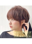 ◎前下がりショートボブハンサムショートカットカラーパーマケア